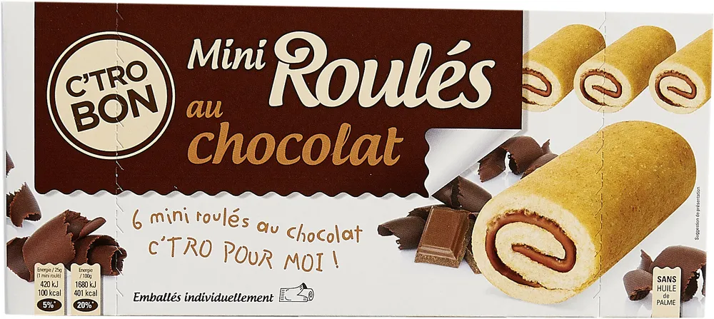 Mini roulés au chocolat