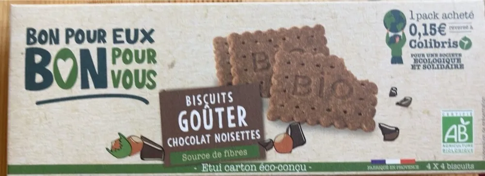 Biscuits goûter chocolat noisettes