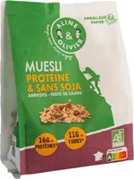 Muesli protéiné et sans soja abricots noix de cajou