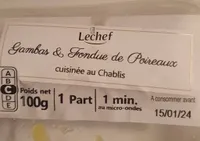 Gambas & fondue de poireaux