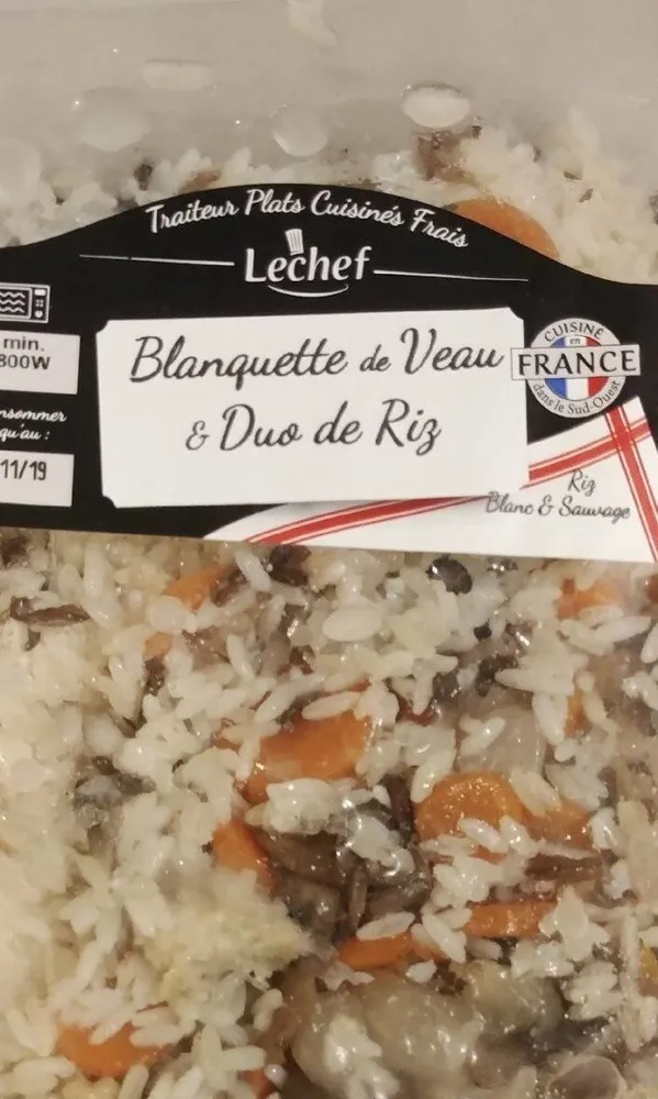 Blanquette de veau et son duo de riz