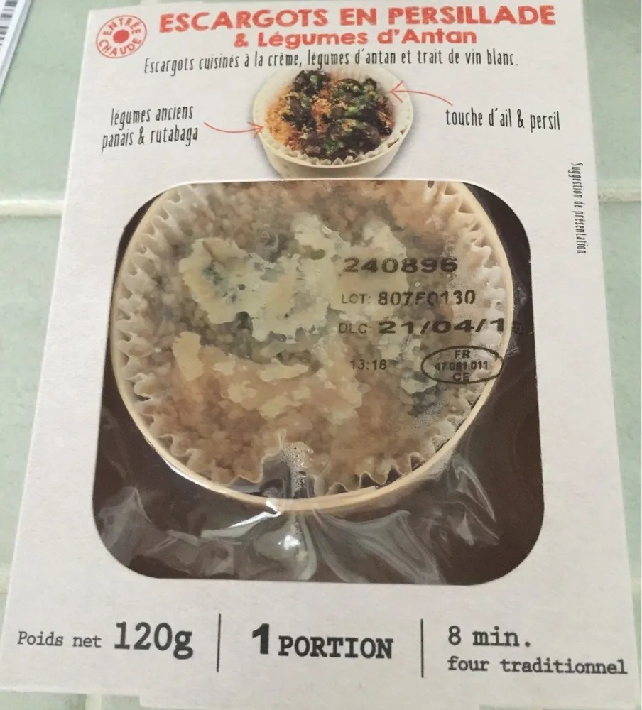 Escargots en persillade et legumes d'Antan