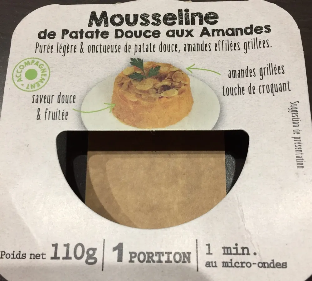 Mousseline de patate douce aux amandes
