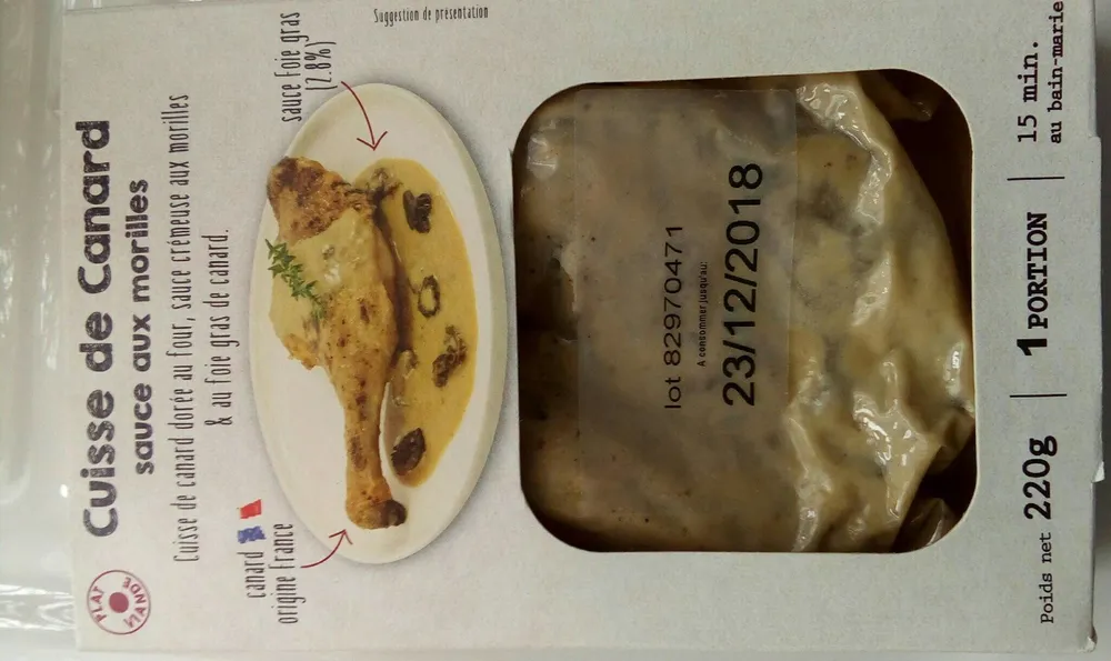 Cuisse de canard sauce aux morilles