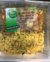 Boulette de légumes à l'oriental, semoule, pois chiches & raisins