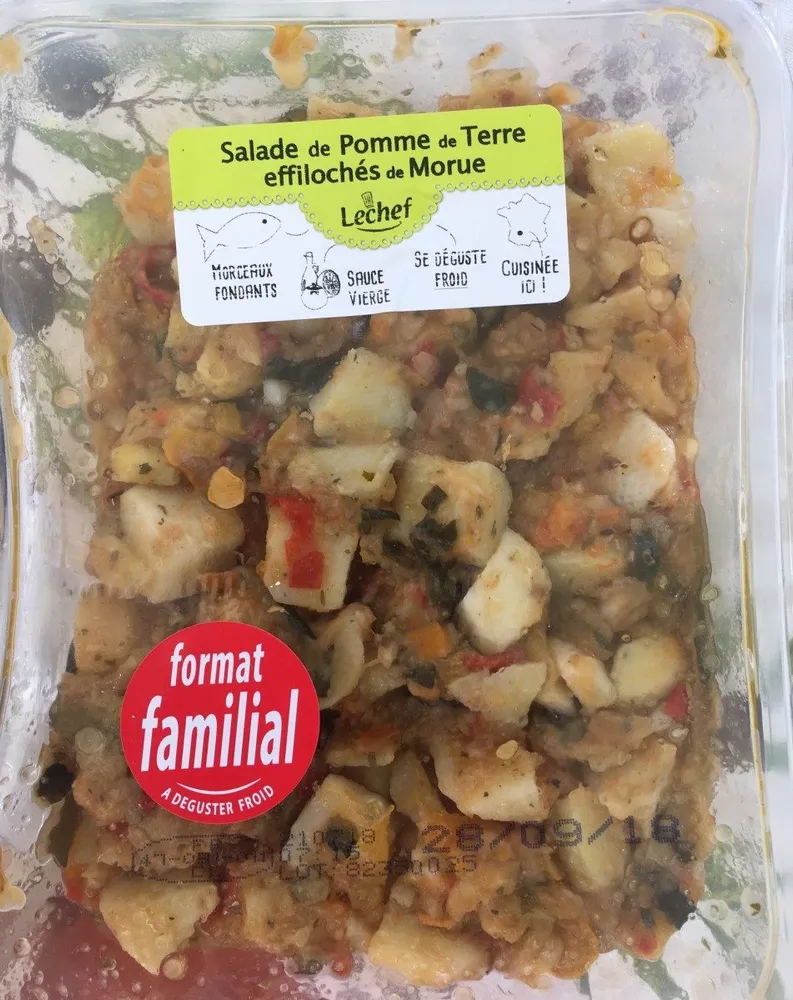Salade de pommes de terre effilochés de morue