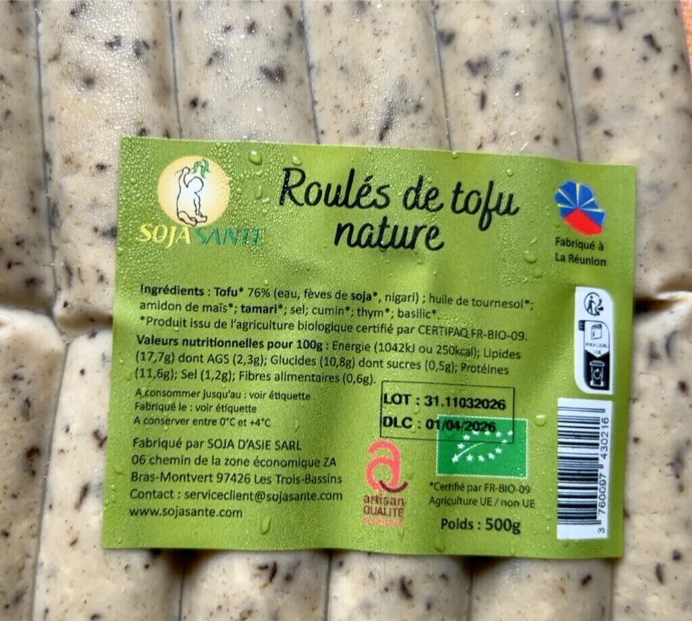 Roules de tofu nature