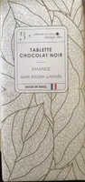 Tablette chocolat noir Amande Sans sucres ajoutés