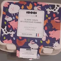 12 mini œufs de chocolat fourrés