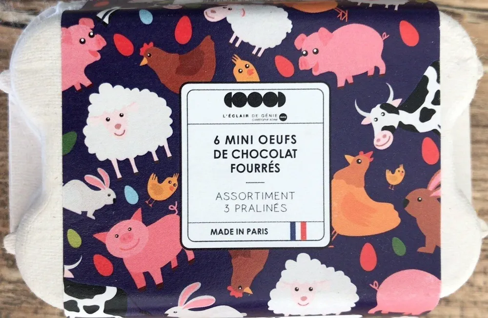 6 mini œufs de chocolat fourrés
