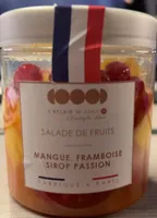 Salade de fruits mangue framboise sirip passion