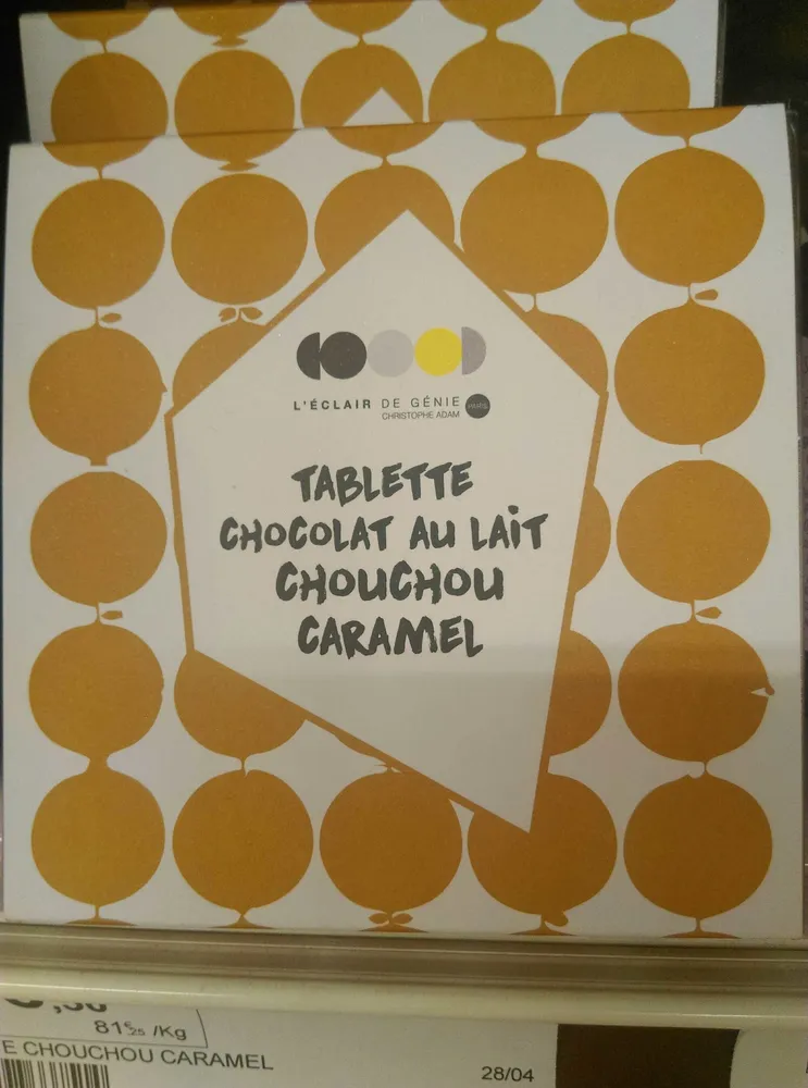 Tablette chocolat au lait chouchou caramel