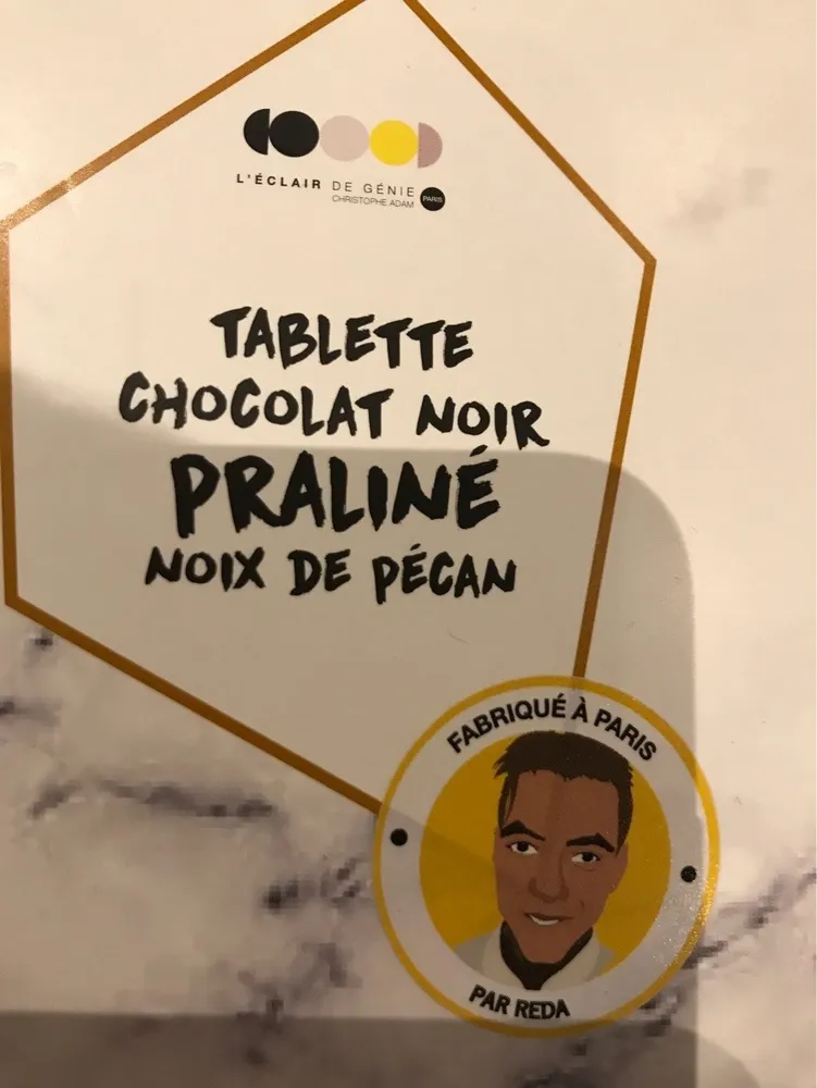 Tablette chocolat noir praliné noix de pécan