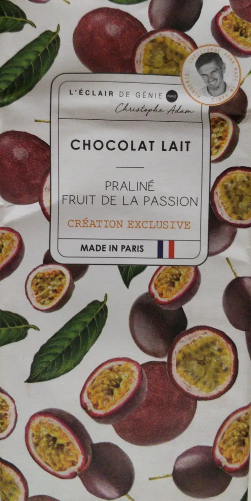 Chocolat au lait praliné - fruit de la passion