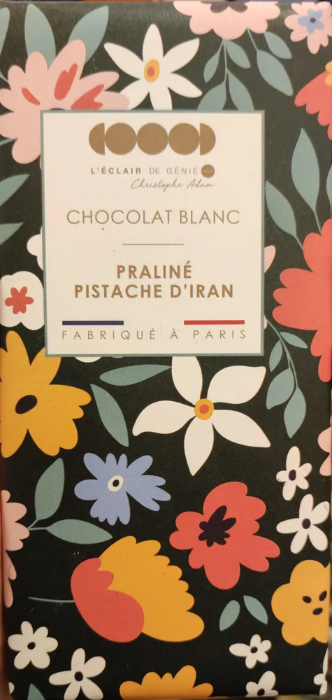 Chocolat blanc praliné pistache d'Iran