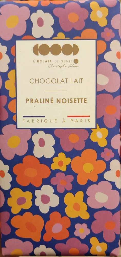 Chocolat au lait praliné noisette du piemont