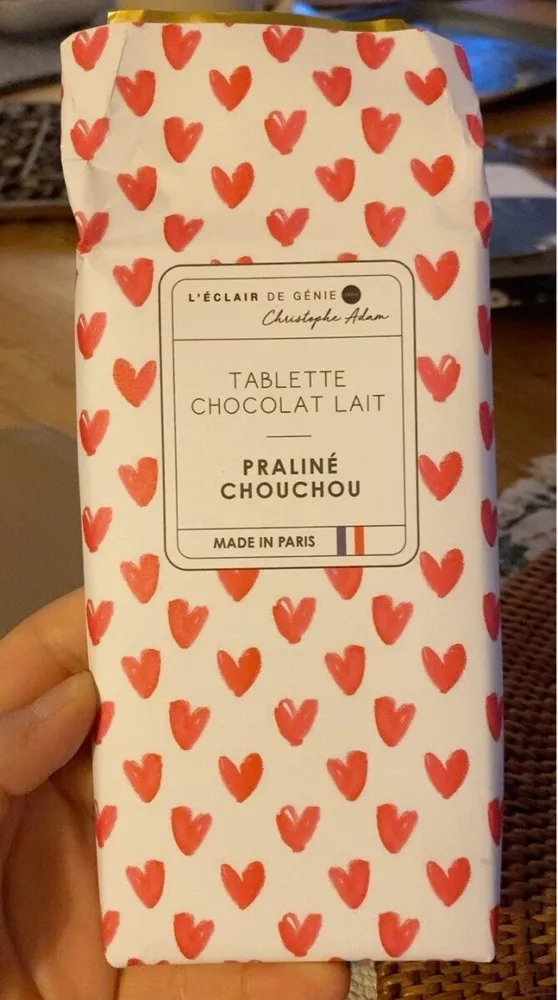 Tablette chocolat lait praliné chouchou