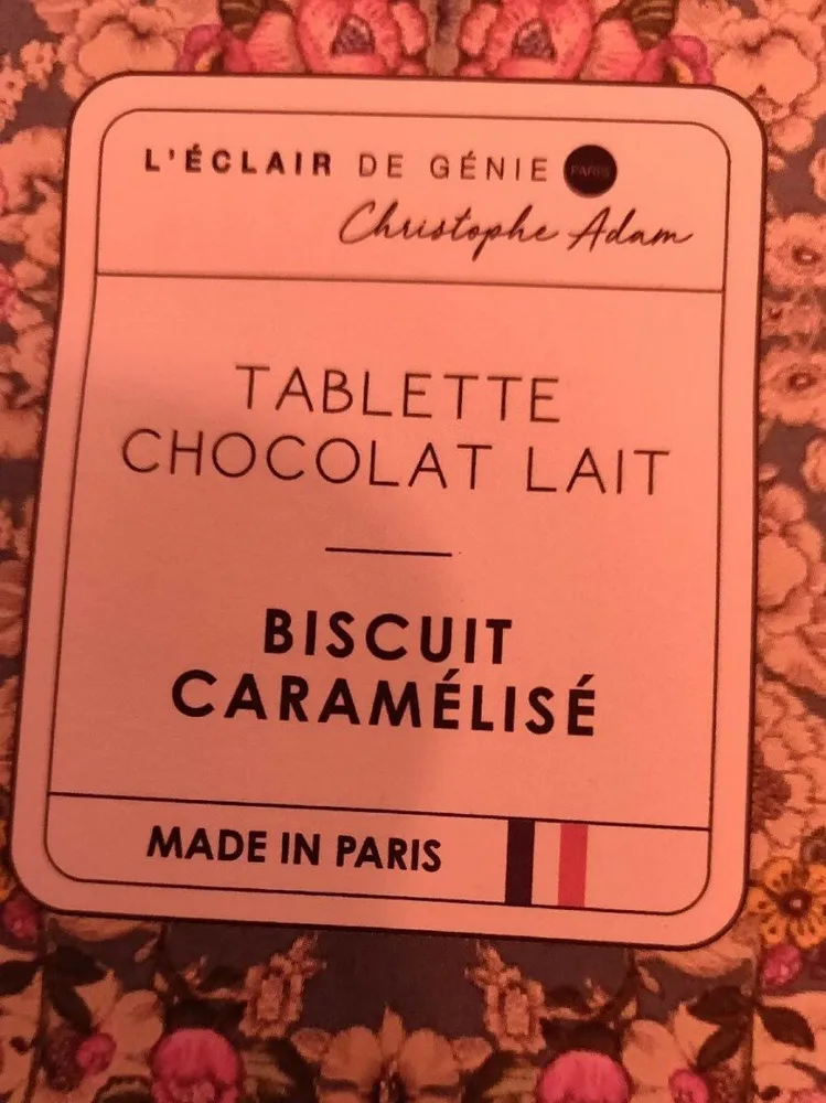 Tablette chocolat lait biscuit caramélisés