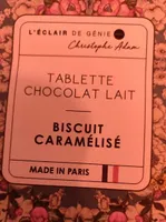Tablette chocolat lait biscuit caramélisés