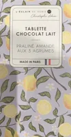 Tablette chocolat lait 3 agrumes