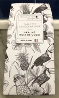 Tablette chocolat noir praline noix de coco