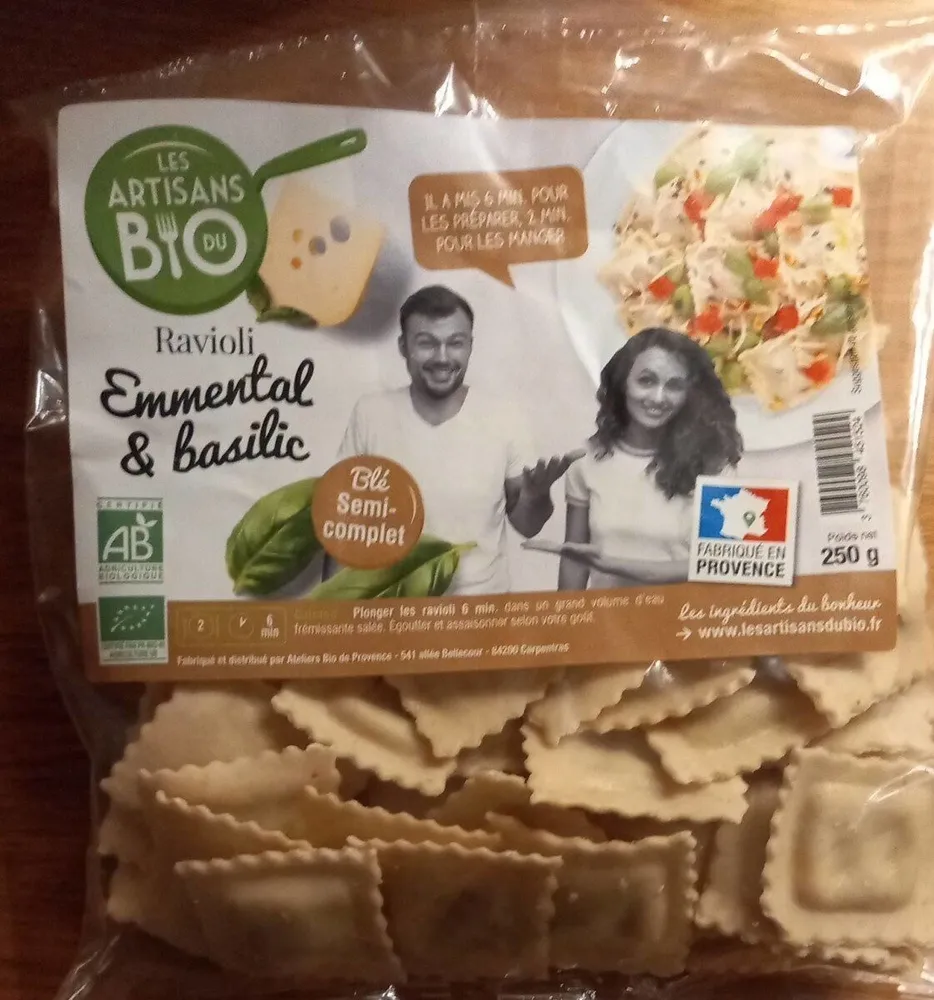 Ravioli emmental et basilic