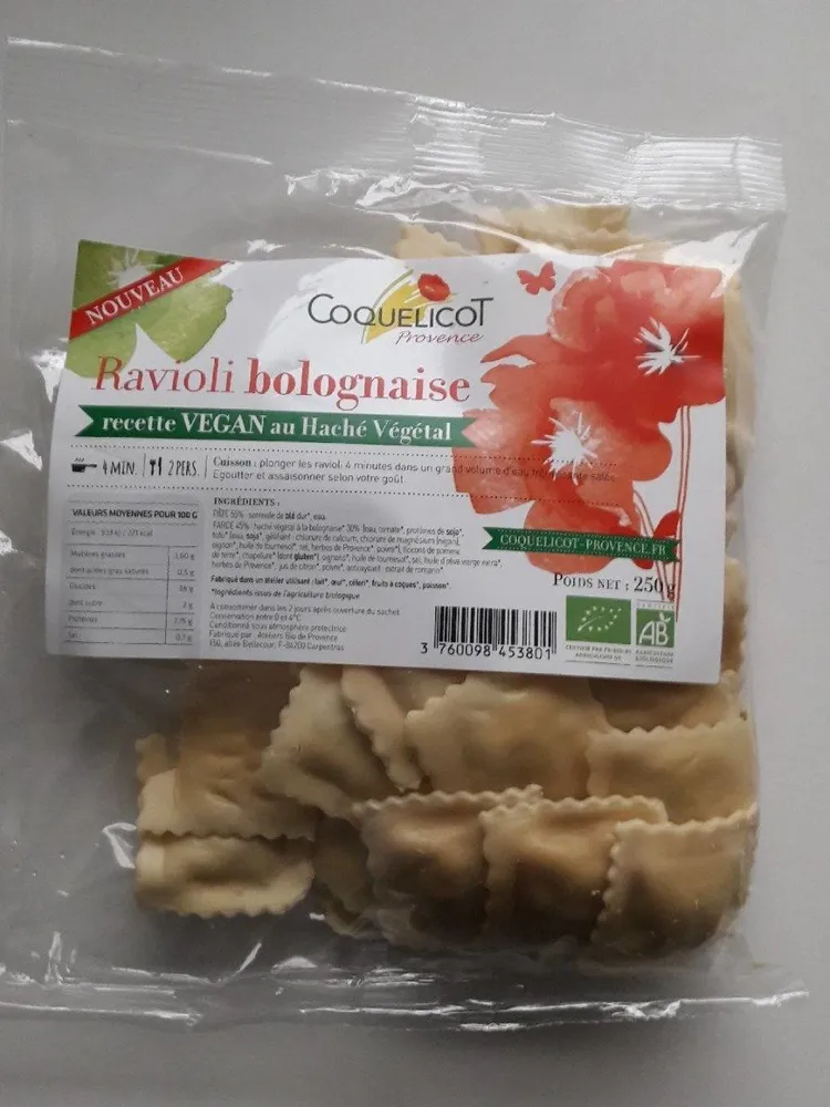 ravioli bolognaise vegan