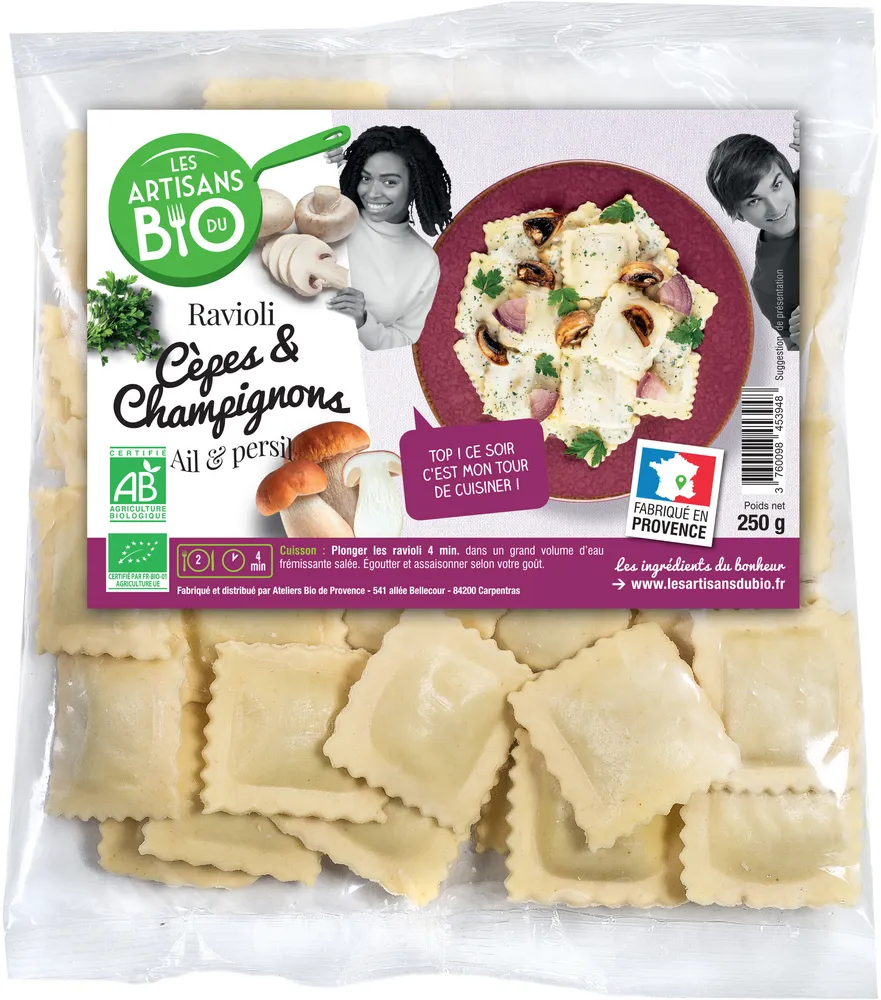 Ravioli cèpes & champignons, ail & persil BIO 250g
