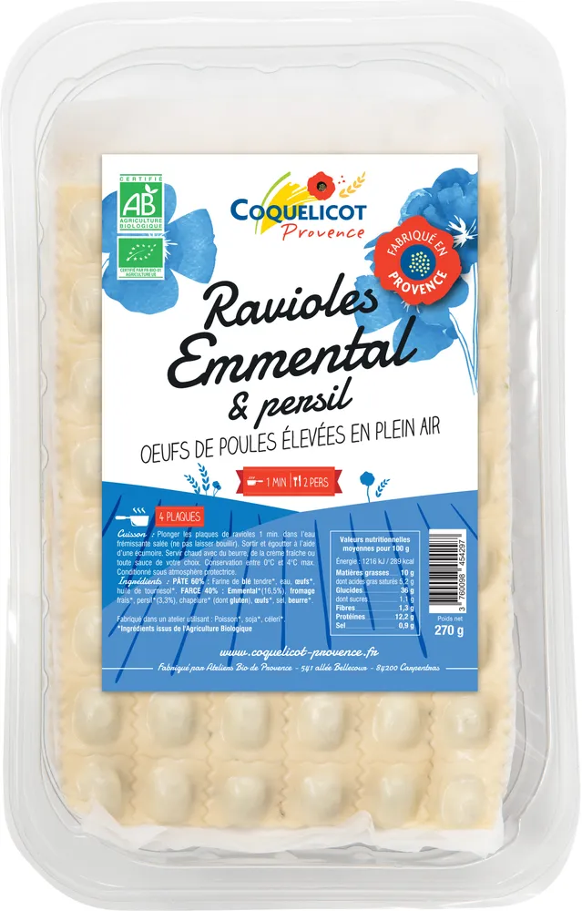 Ravioles emmental & persil