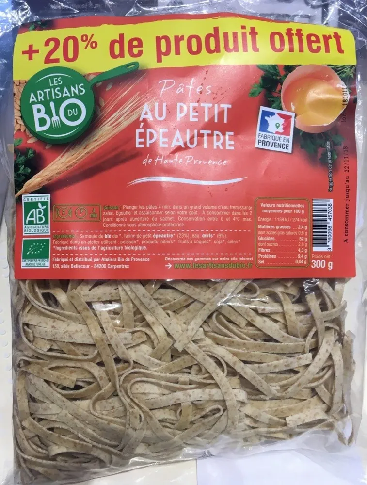 Pâtes au petit épautre