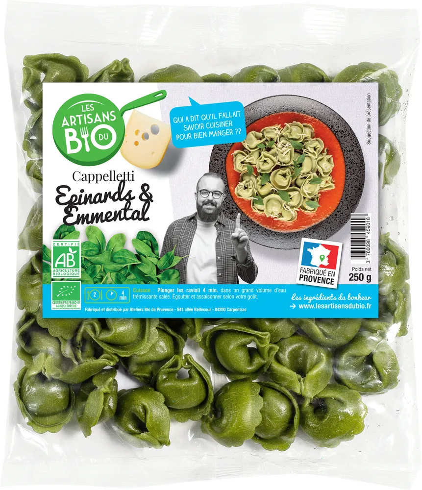 Cappelletti frais aux épinards & emmental BIO 250g