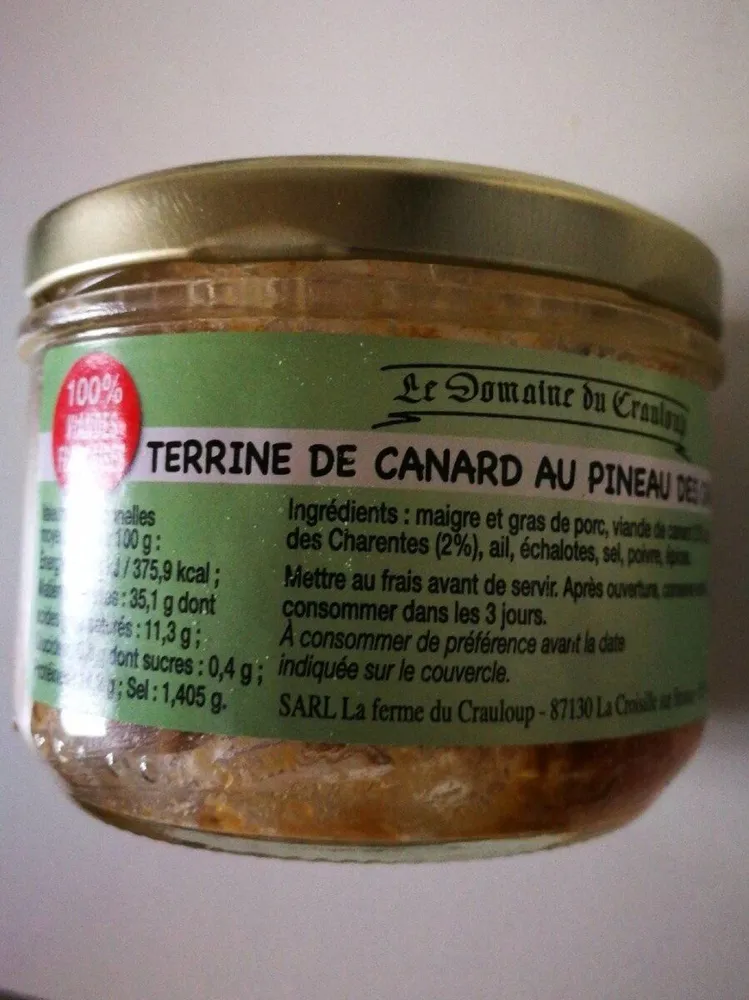 Terrine de canard au Pineau des Charentes