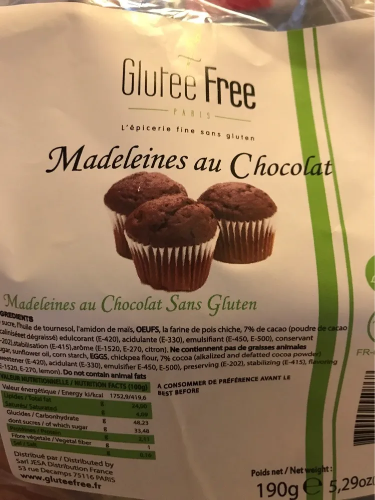 Madeleines au chocolat