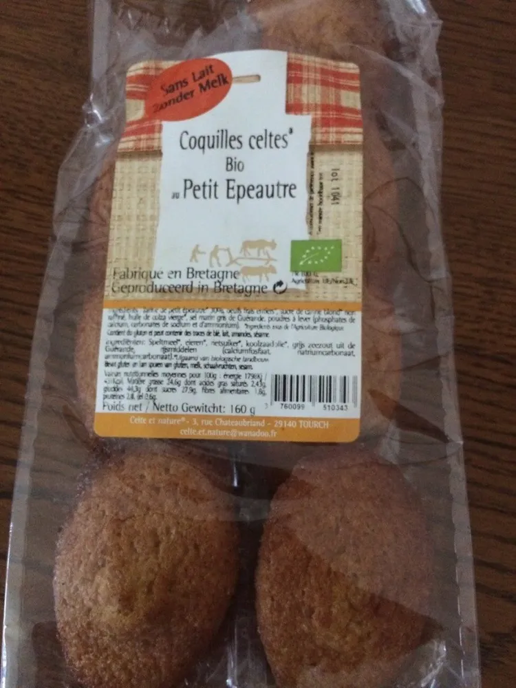 Coquilles celtes bio au petit epautre