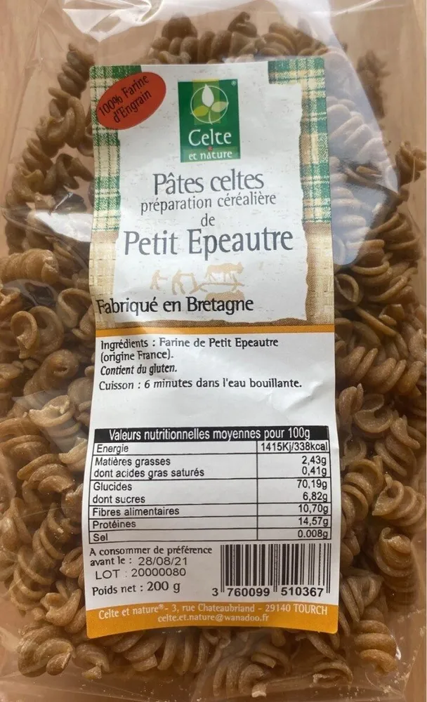 Pates Celtes Petit Epeautre 200 G