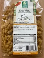 Pâtes celtes préparation céréalière de Riz et Pois Chiches