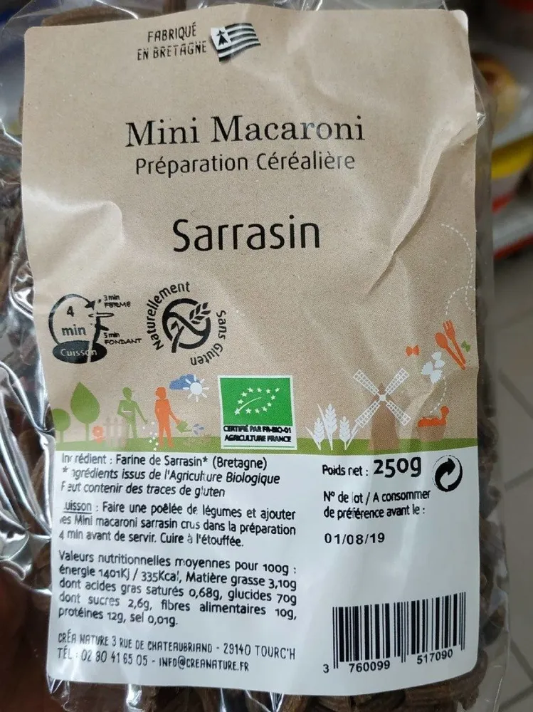 Mini macaroni sarrasin