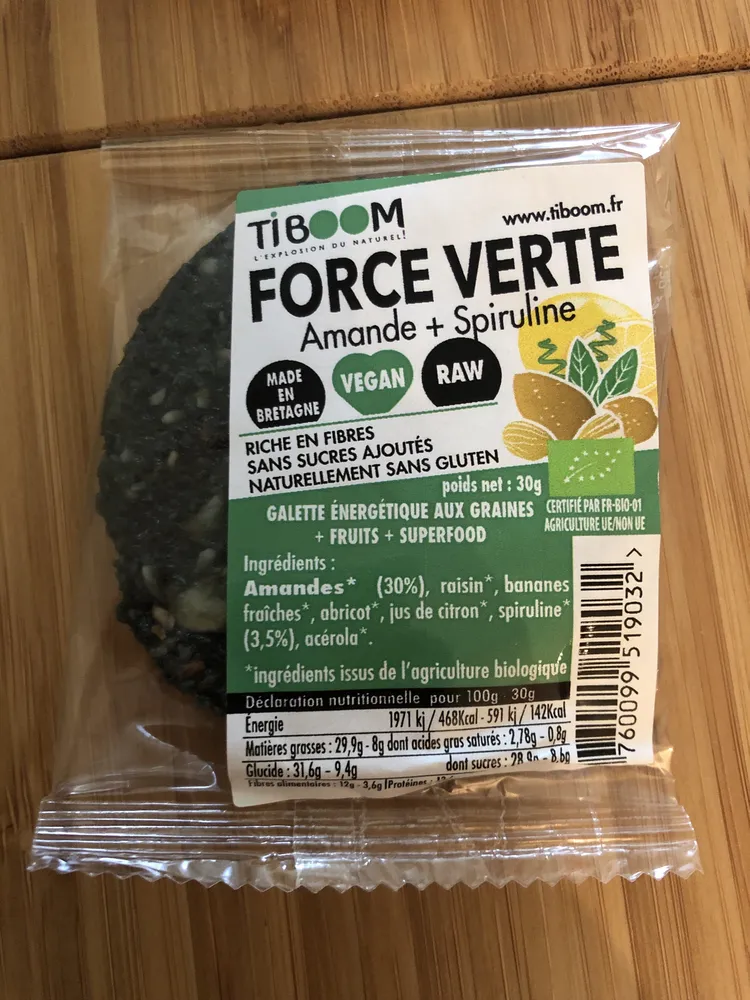 Galette Force Verte Banane Amande Spiruline