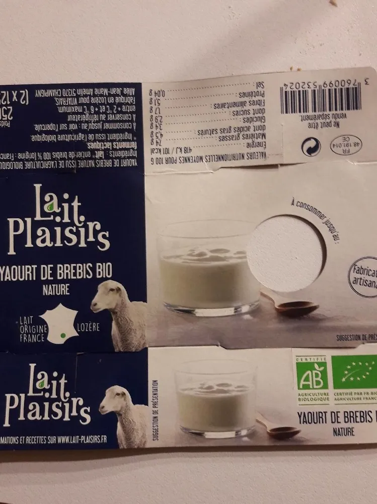 Yaourts de brebis bio natures