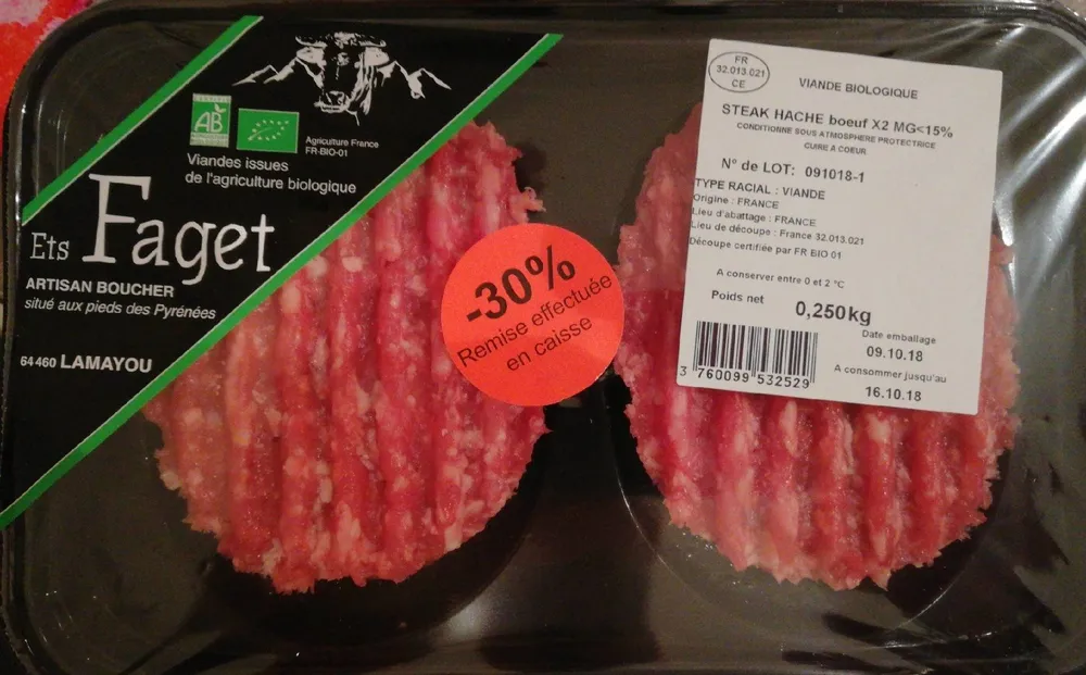Steaks Hachés Bœuf 15% MG