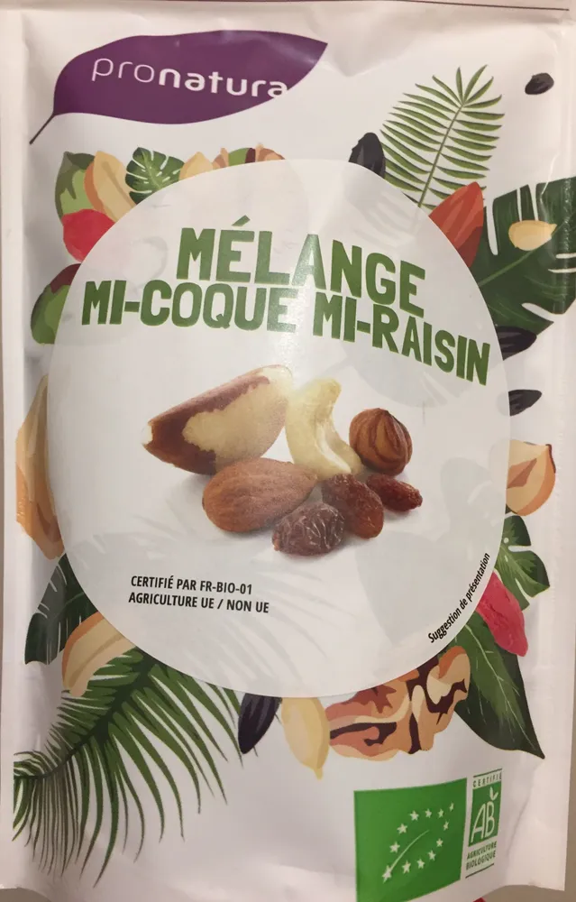 Mélange mi-coque mi-raisin