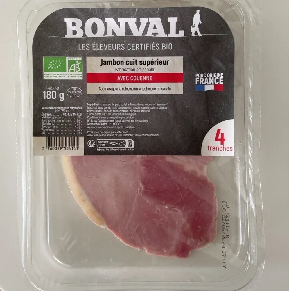 Jambon cuit supérieur