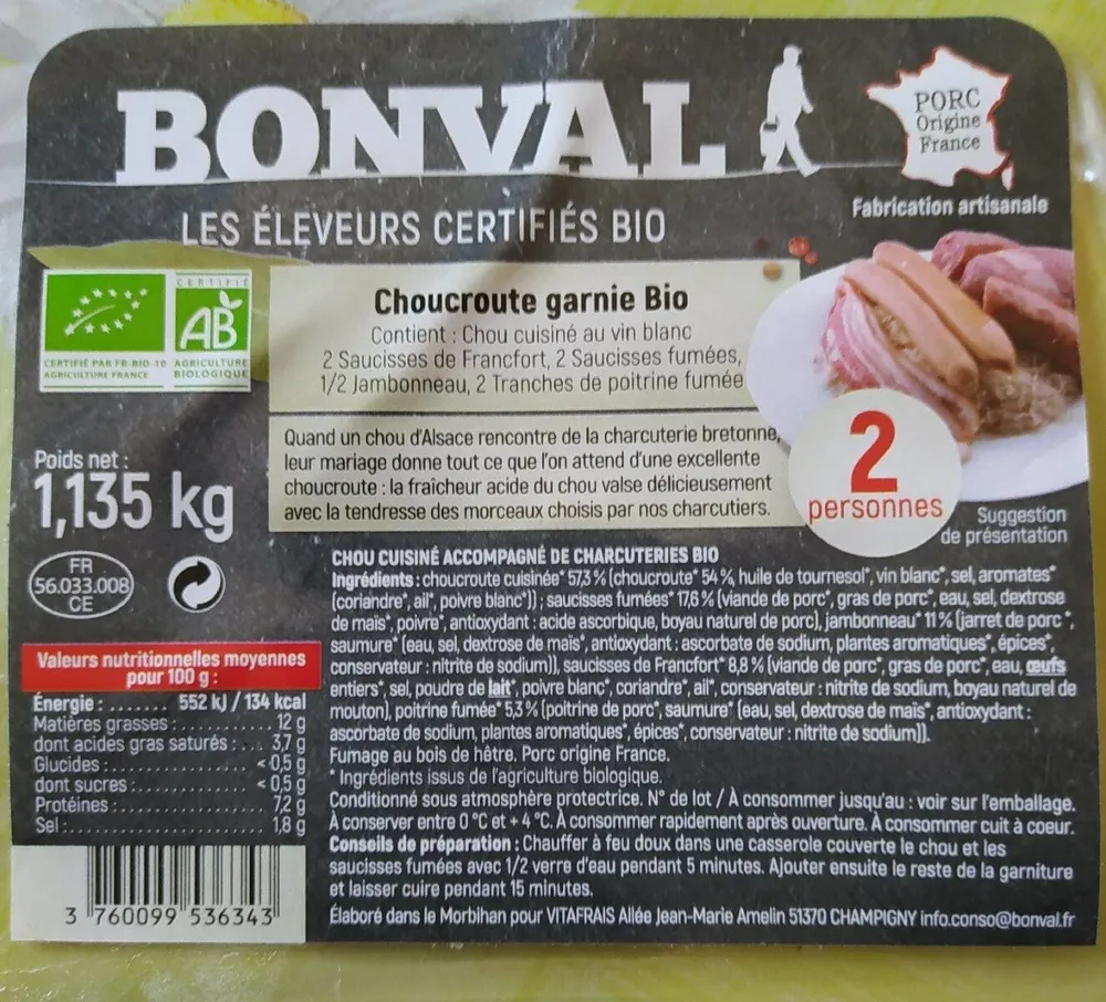Choucroute garnie bio