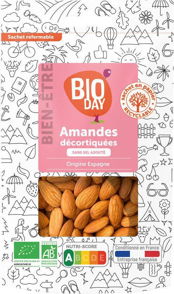 Amandes décortiquées Espagne BIO sachet