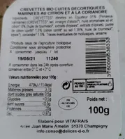 Crevettes marinées au citron et à la coriandre
