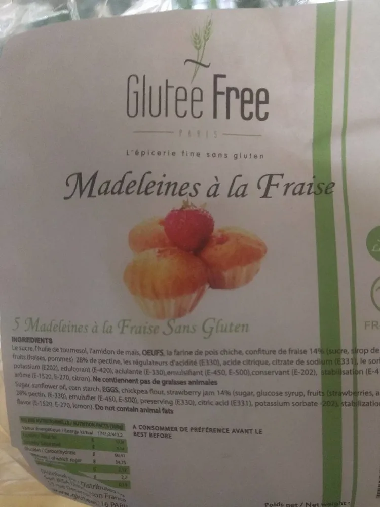Madeleine à la fraise