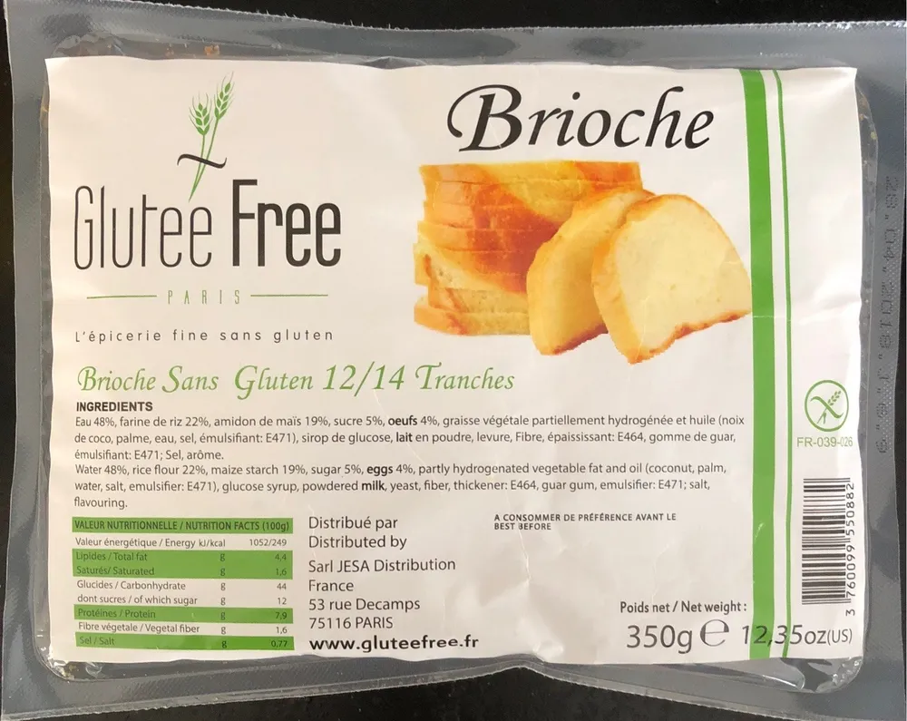 Brioche sans gluten 12/14 tranches