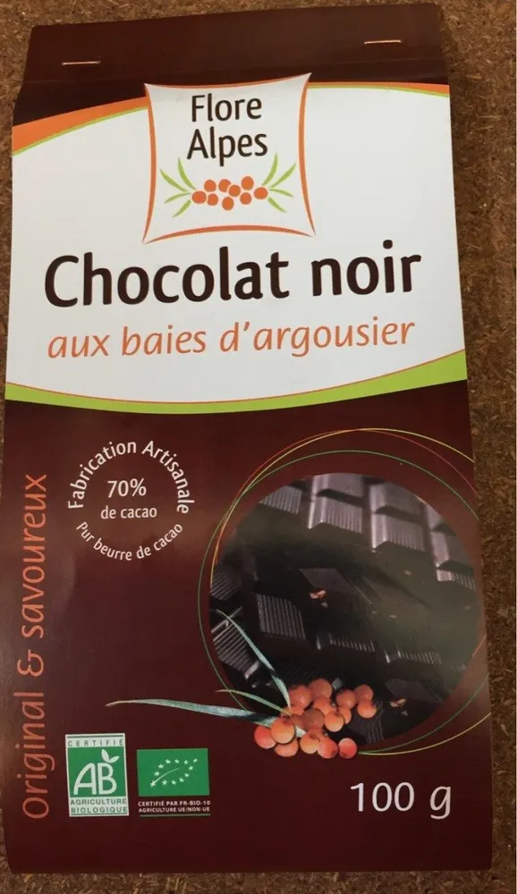 Chocolat noir aux baies d'argousier