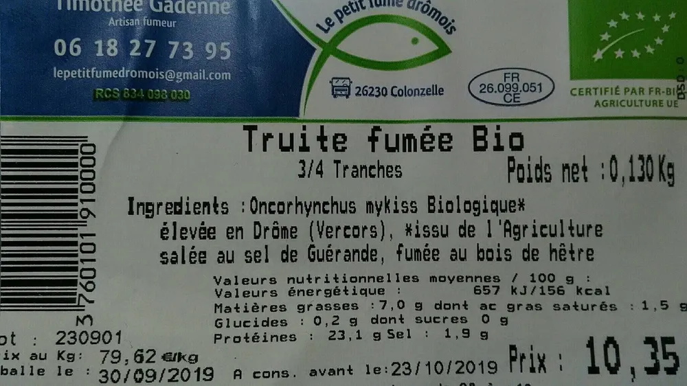 Truite fumée bio