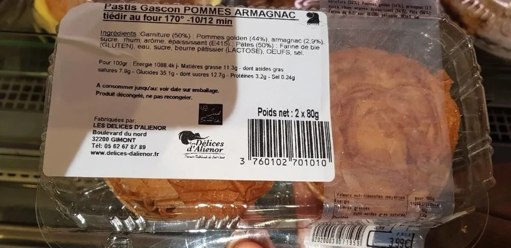 Pastis gascon pommes armagnac